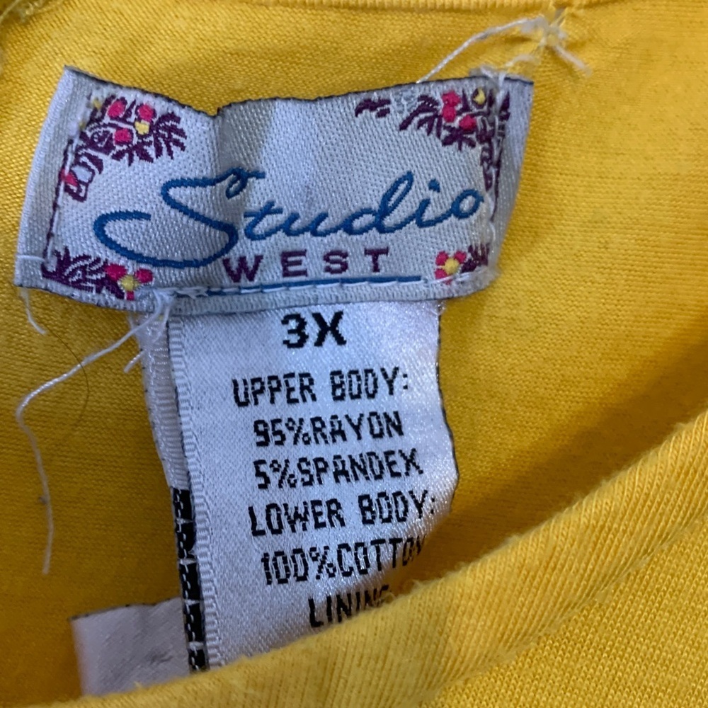 Studio West Yellow striped tank dress size 3x - Picture 2 of 4